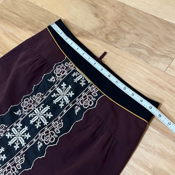 Anthropologie Floreat Embroidered Color Block Mini Skirt Size 4 - Picture 5 of 7